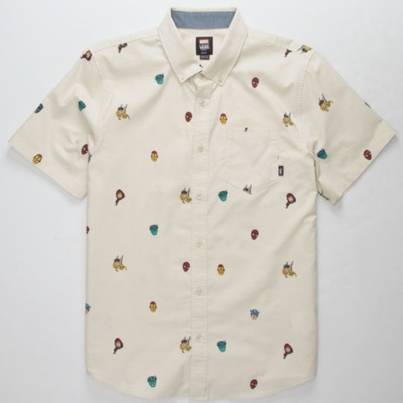 Vans Other - Vans Marvel Superhero button down cream XL